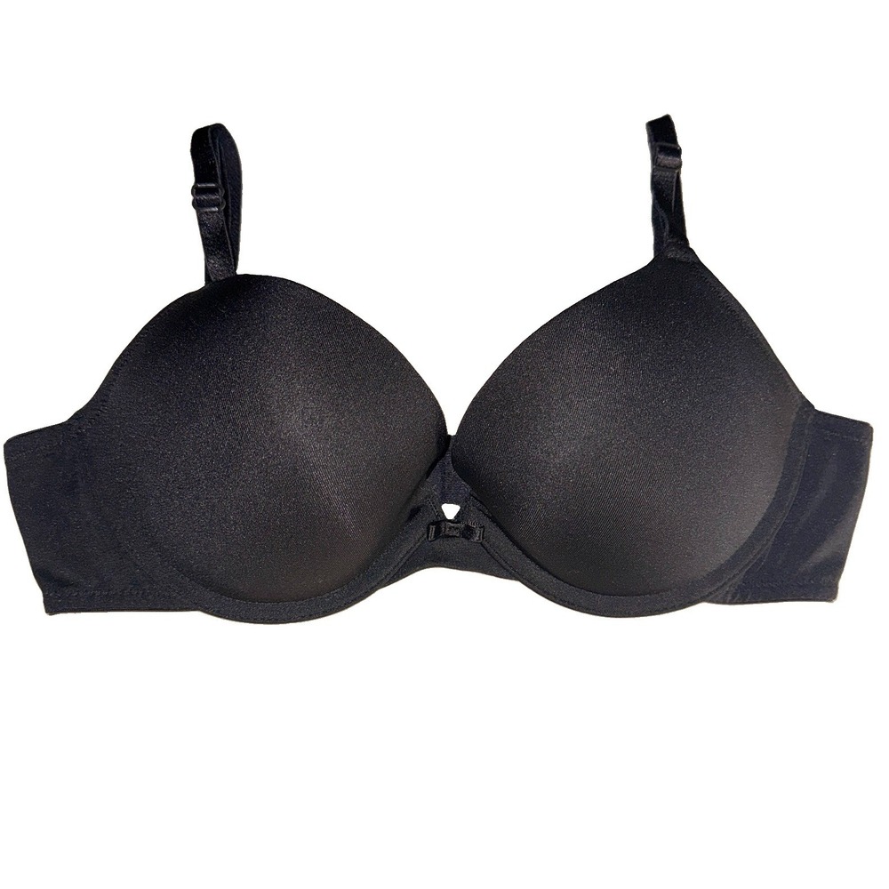 Maidenform Push Up Bra 34B Self Expressions Black Demi Underwire Padded 05757